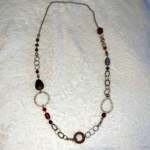 18” gold necklace with stone embellishments
